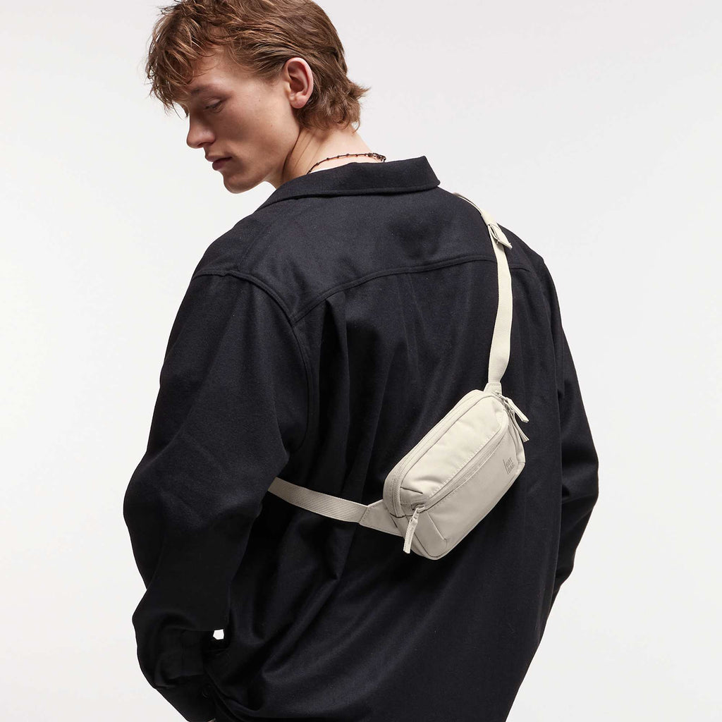 GOT BAG Small Sling Bag in Recycled Ocean Plastic, 0.7 L Embroidery - Soft Shell - On Model 2