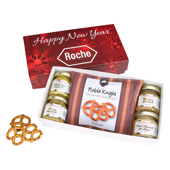 Gourmet Mustard and Pretzel Set in a Gift Box