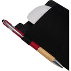 Grab and Go Stick-On Mouse Pouch for Laptops Full Color - Black - Propped 2