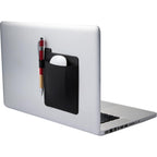 Grab and Go Stick-On Mouse Pouch for Laptops Full Color - Black - Propped 4
