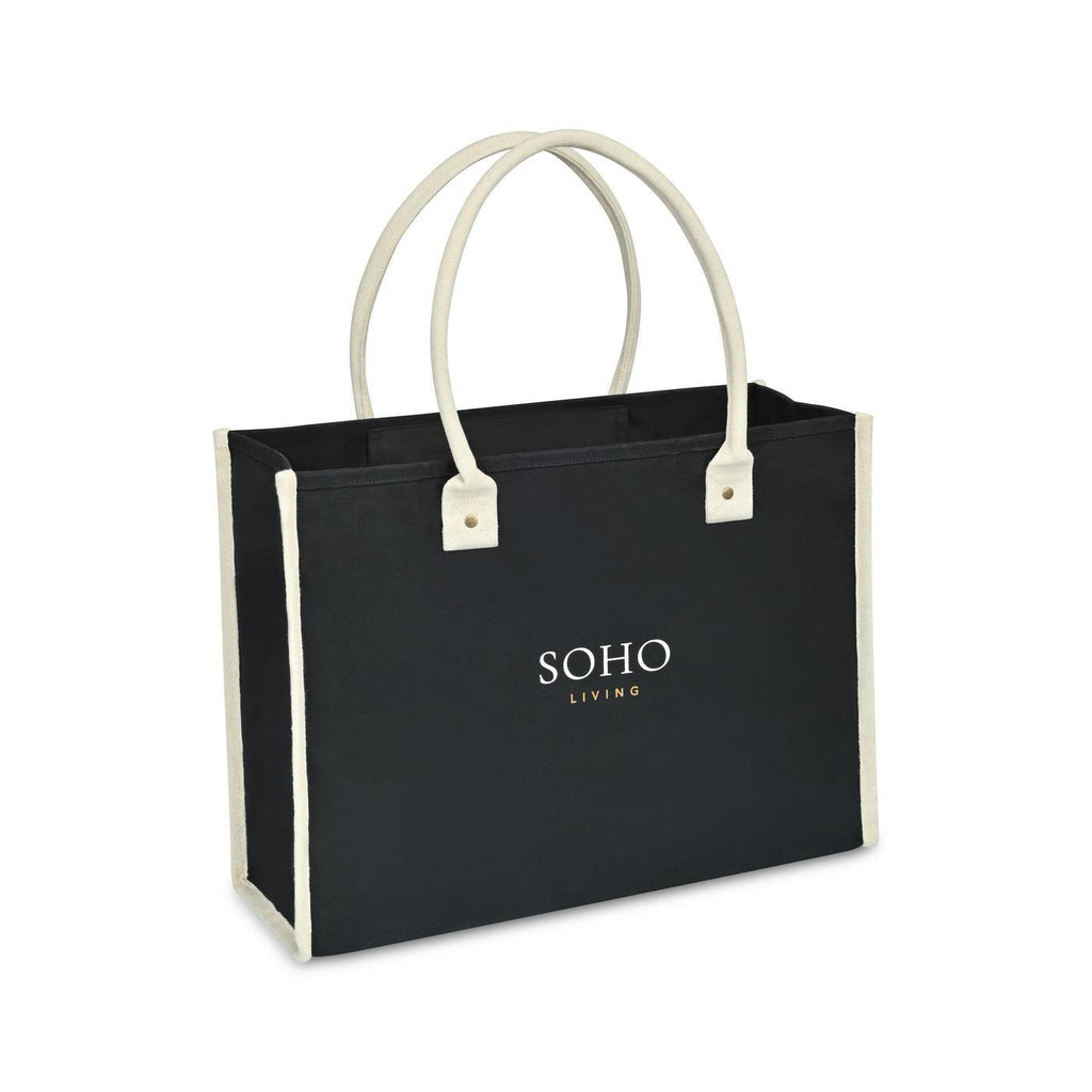 Grande Market Street Canvas Tote with Rolled Handles Transfer - Black - View 2