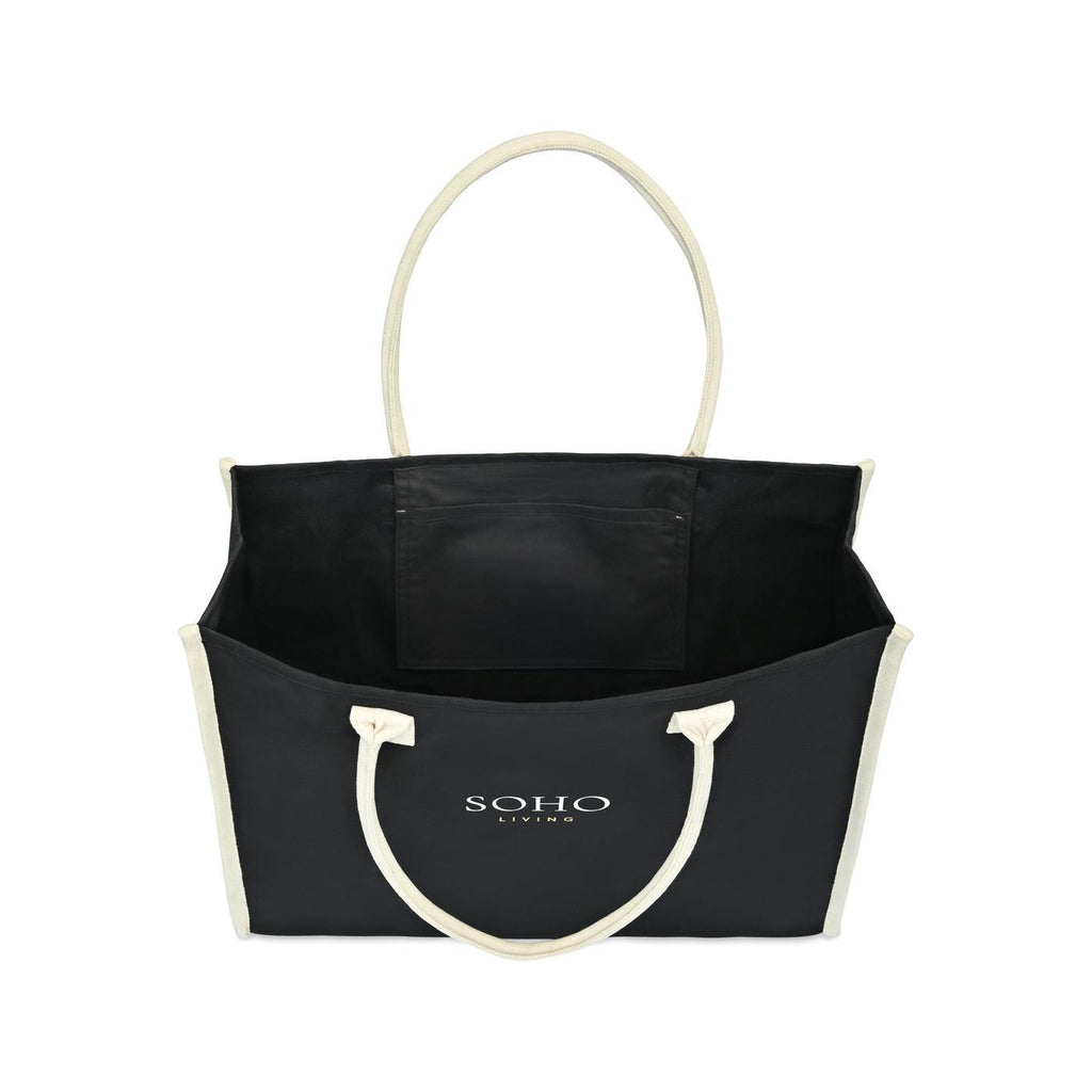 Grande Market Street Canvas Tote with Rolled Handles Transfer - Black - View 3