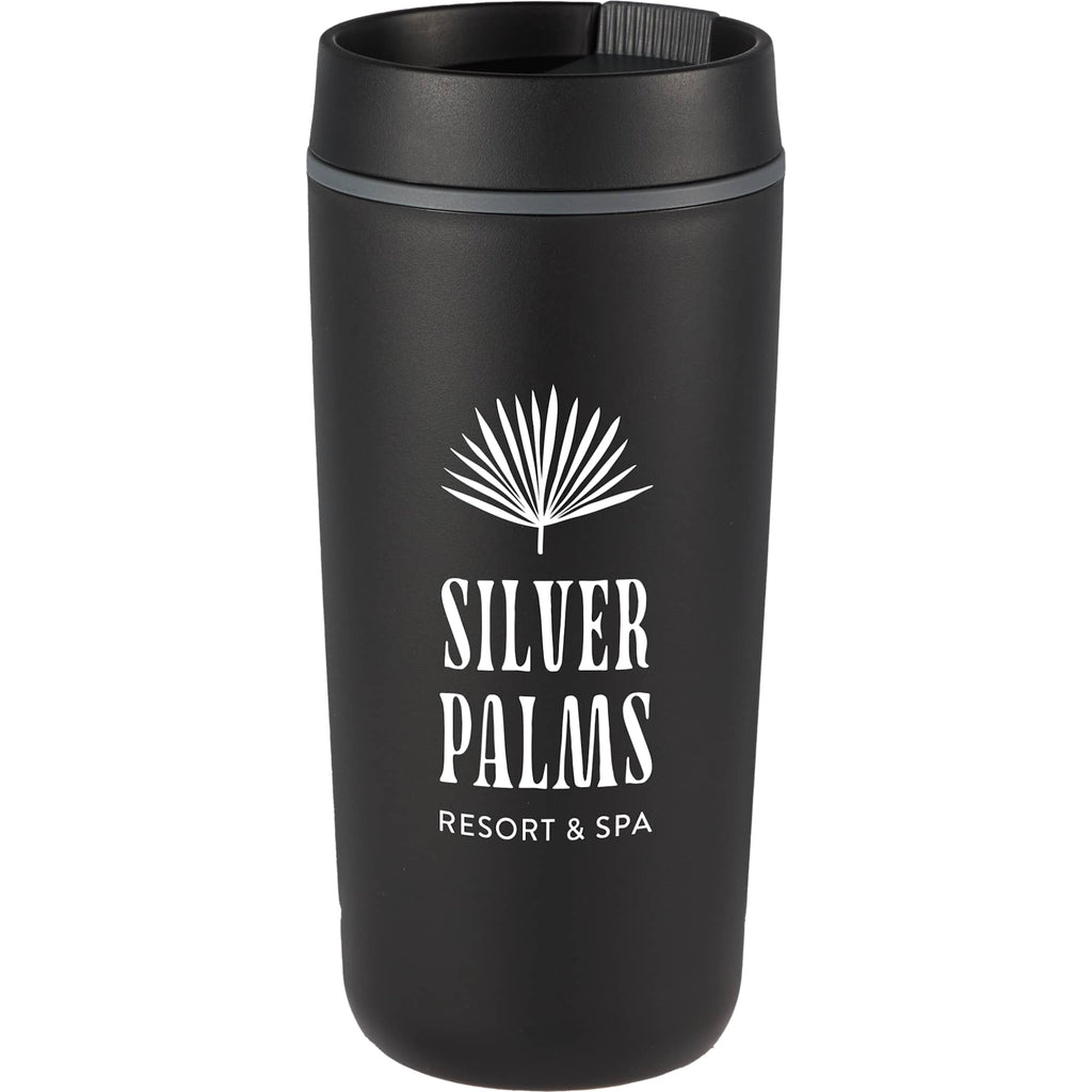 Grande Recycled Plastic Tumbler with Slide Lid, 16 oz - Black - Front
