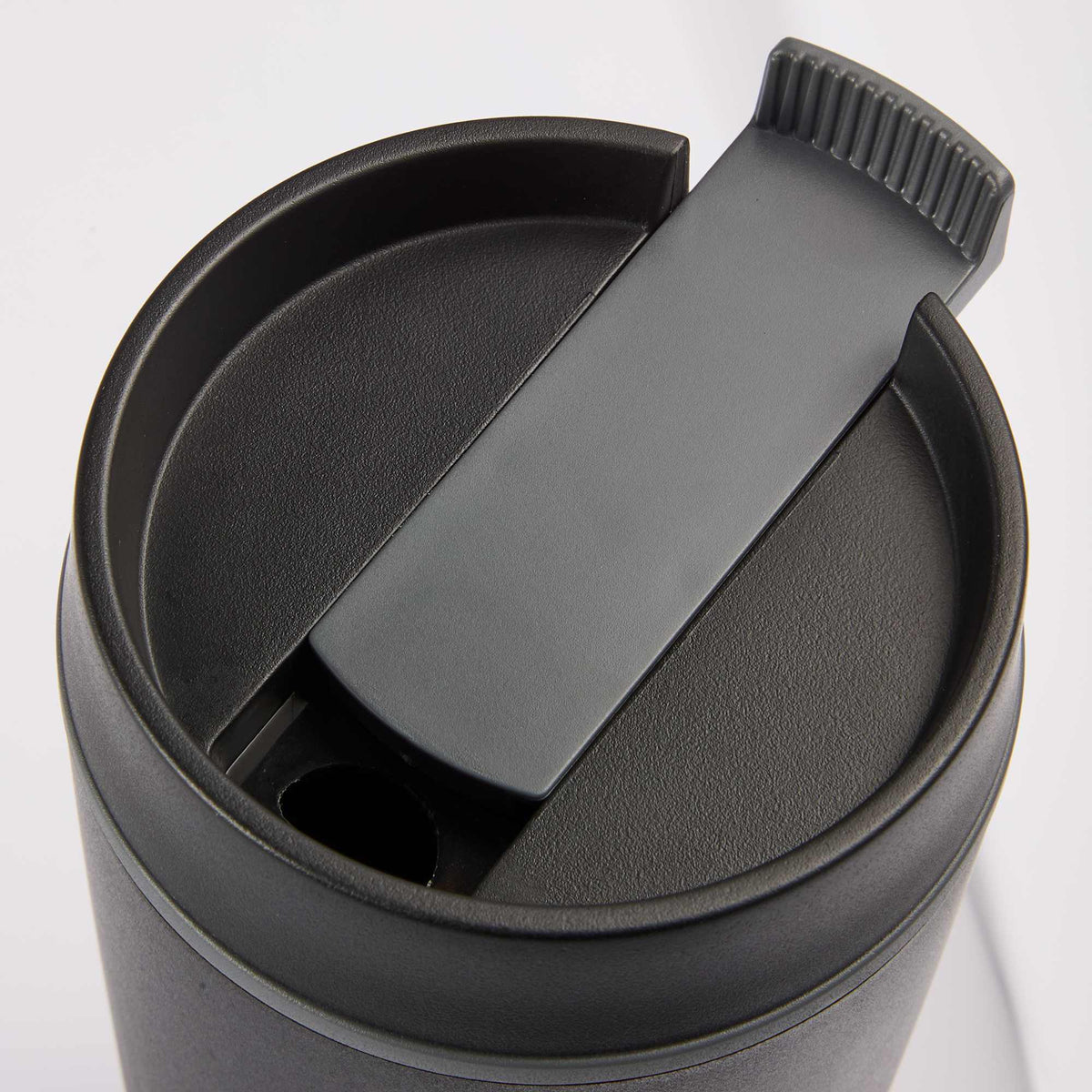 Grande Recycled Plastic Tumbler with Slide Lid, 16 oz - Black - Lid