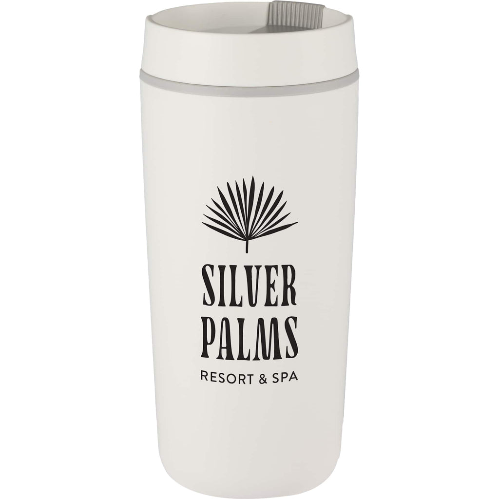 Grande Recycled Plastic Tumbler with Slide Lid, 16 oz - White - Front