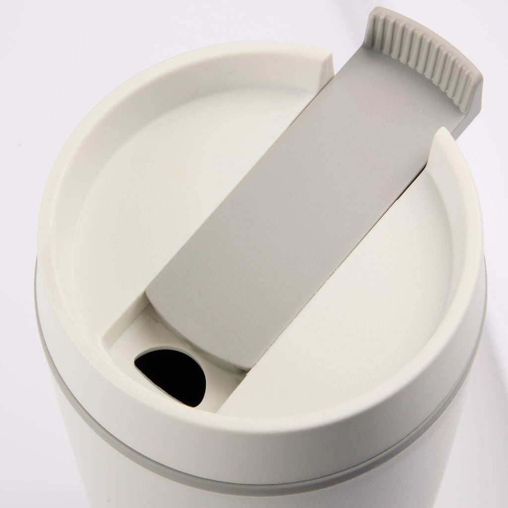 Grande Recycled Plastic Tumbler with Slide Lid, 16 oz - White - Lid