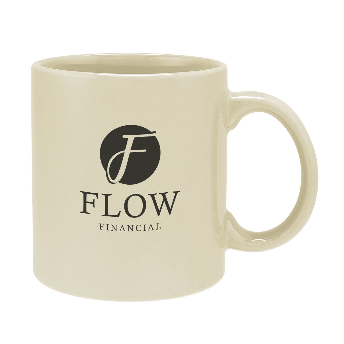 Grant Stoneware Mug with C-Handle, 20 oz - Cream - Ceramics