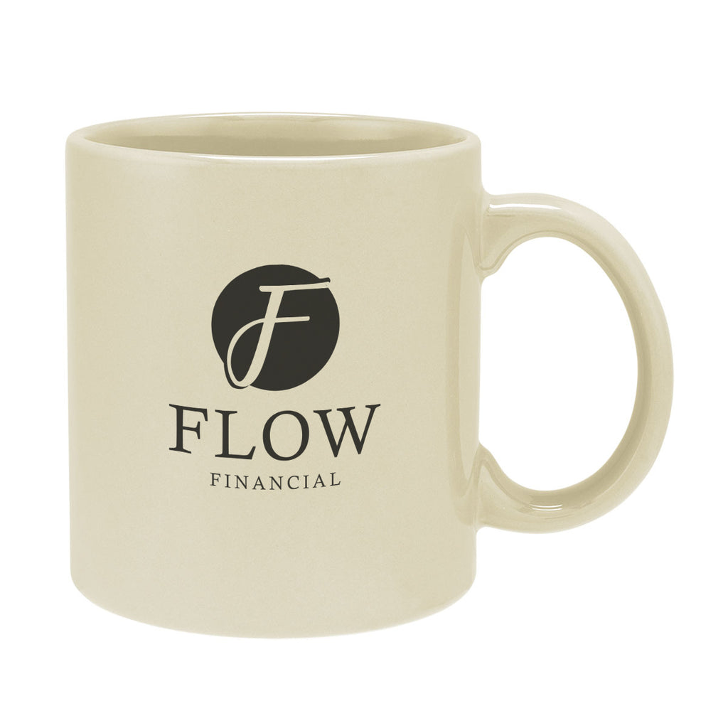 Grant Stoneware Mug with C-Handle, 20 oz - Cream - Ceramics