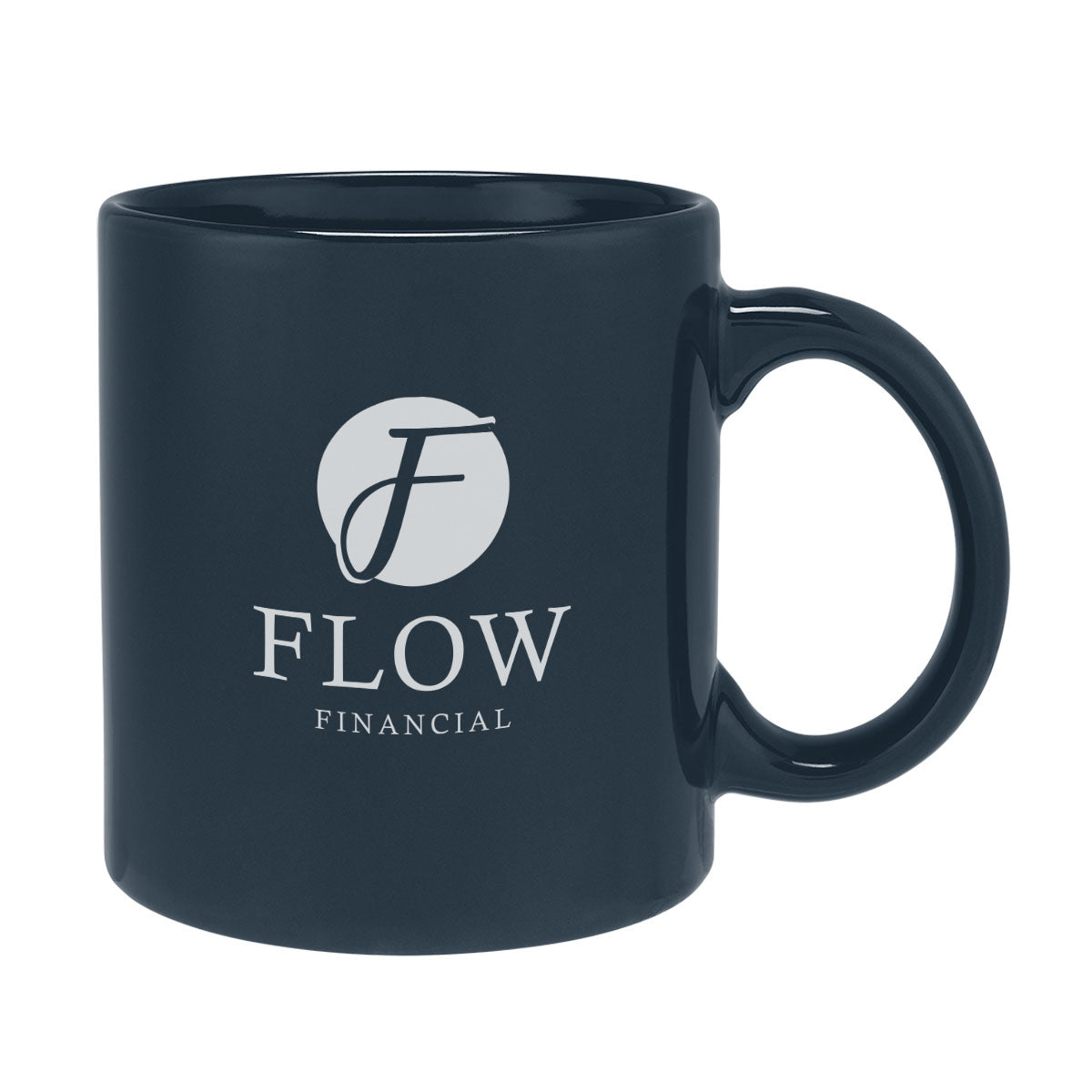 Grant Stoneware Mug with C-Handle, 20 oz - Navy - Ceramic
