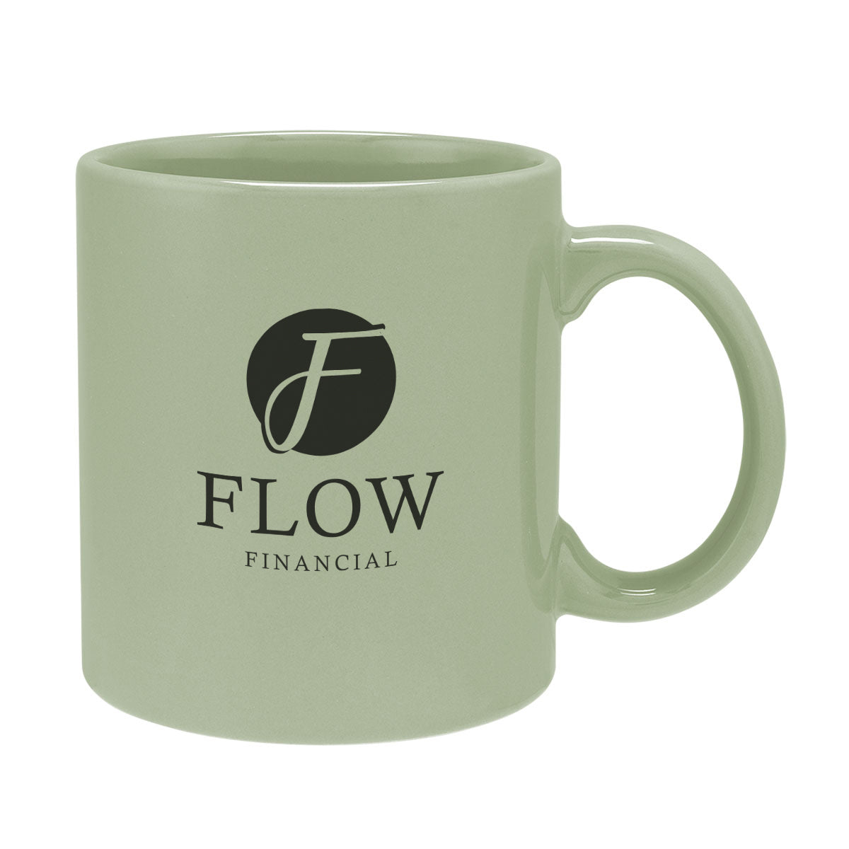 Grant Stoneware Mug with C-Handle, 20 oz - Sage - Ceramics