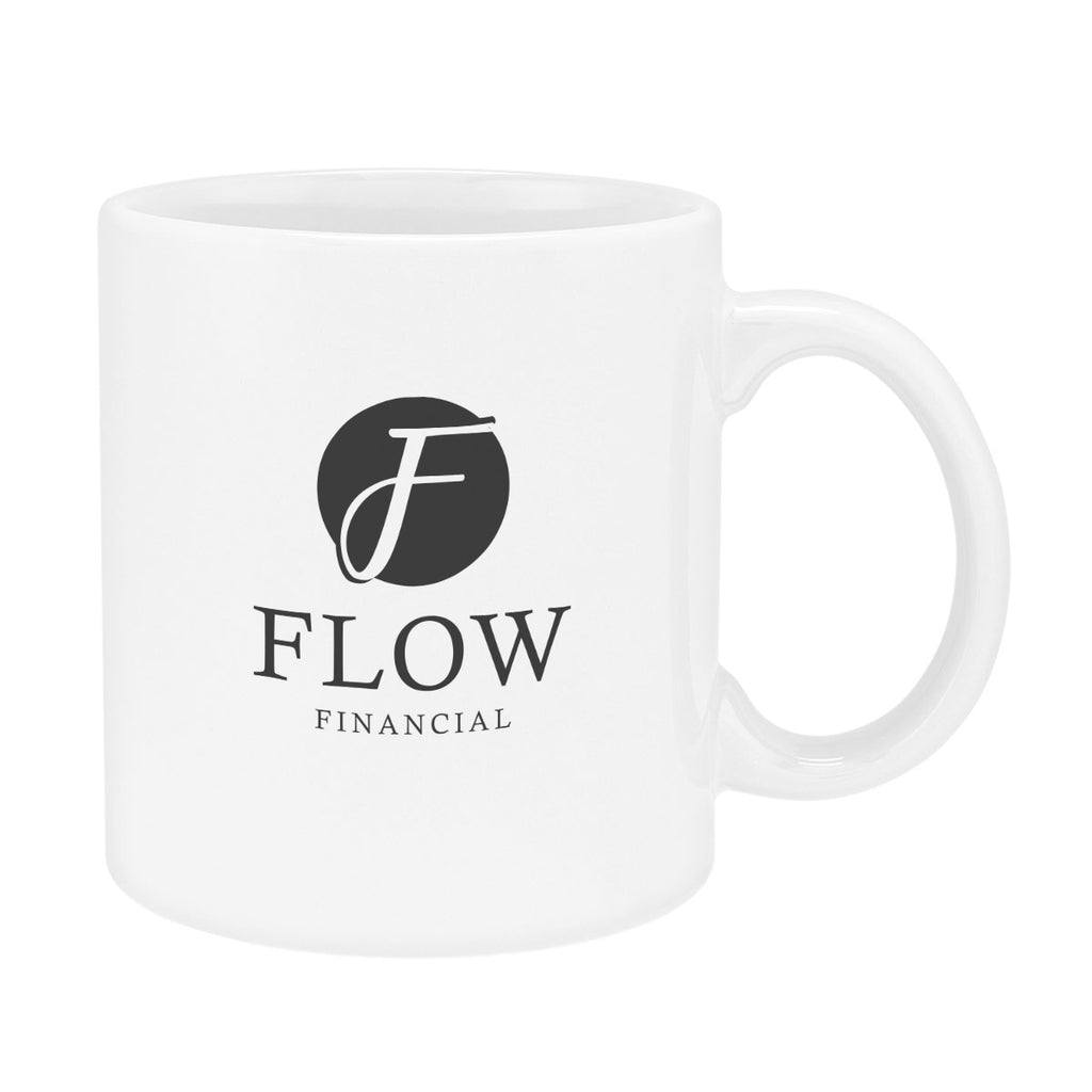 Grant Stoneware Mug with C-Handle, 20 oz - White - Ceramics