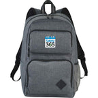Graphite Deluxe Laptop Backpack with Tablet Pocket, 15.6 Inch - Charcoal - Front