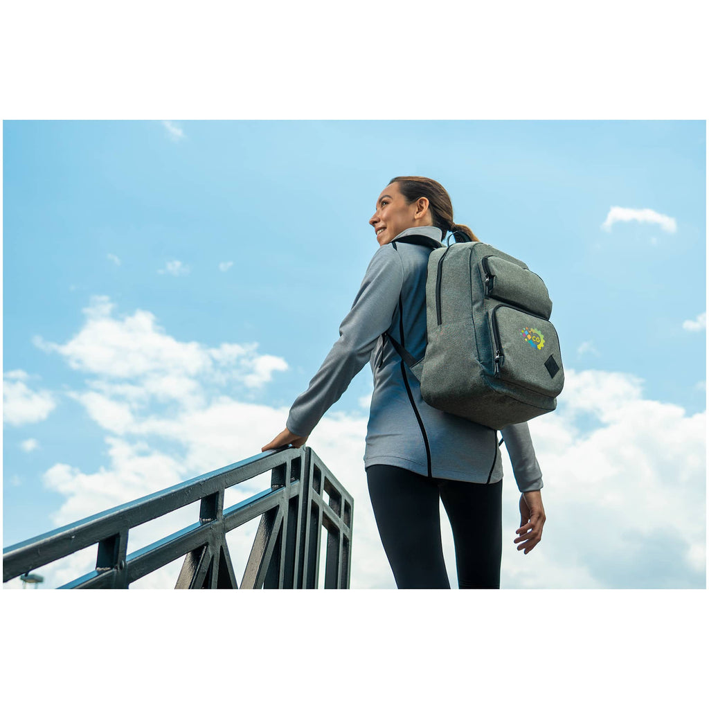 Graphite Deluxe Laptop Backpack with Tablet Pocket, 15.6 Inch - Charcoal - On Model