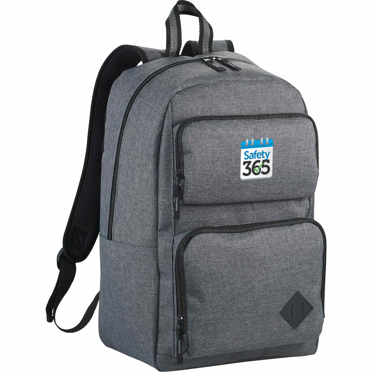 Graphite Deluxe Laptop Backpack with Tablet Pocket, 15.6 Inch Embroidery - Charcoal - Photo 2