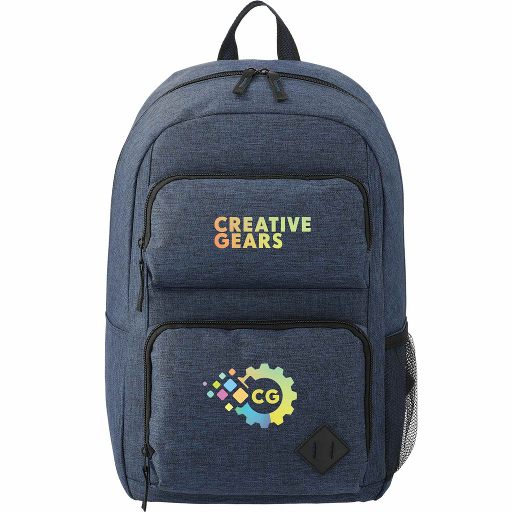 Graphite Deluxe Laptop Backpack with Tablet Pocket, 15.6 Inch Transfer - Navy - Front