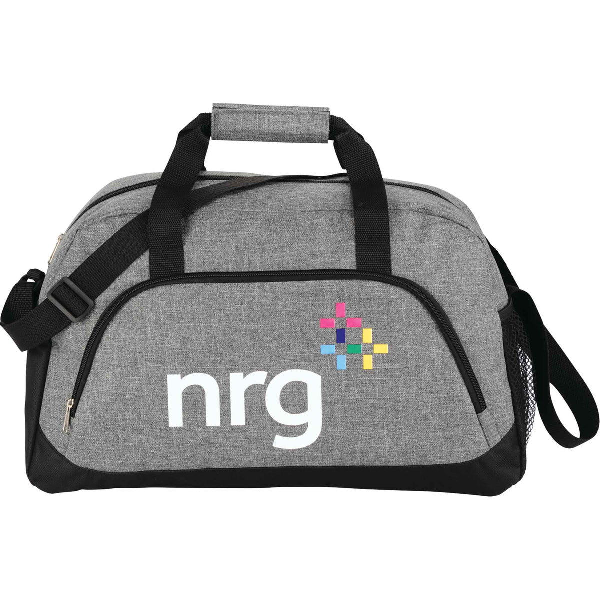 Graphite Heathered Duffel Bag, 18.5 Inches Transfer - Charcoal - Front 2