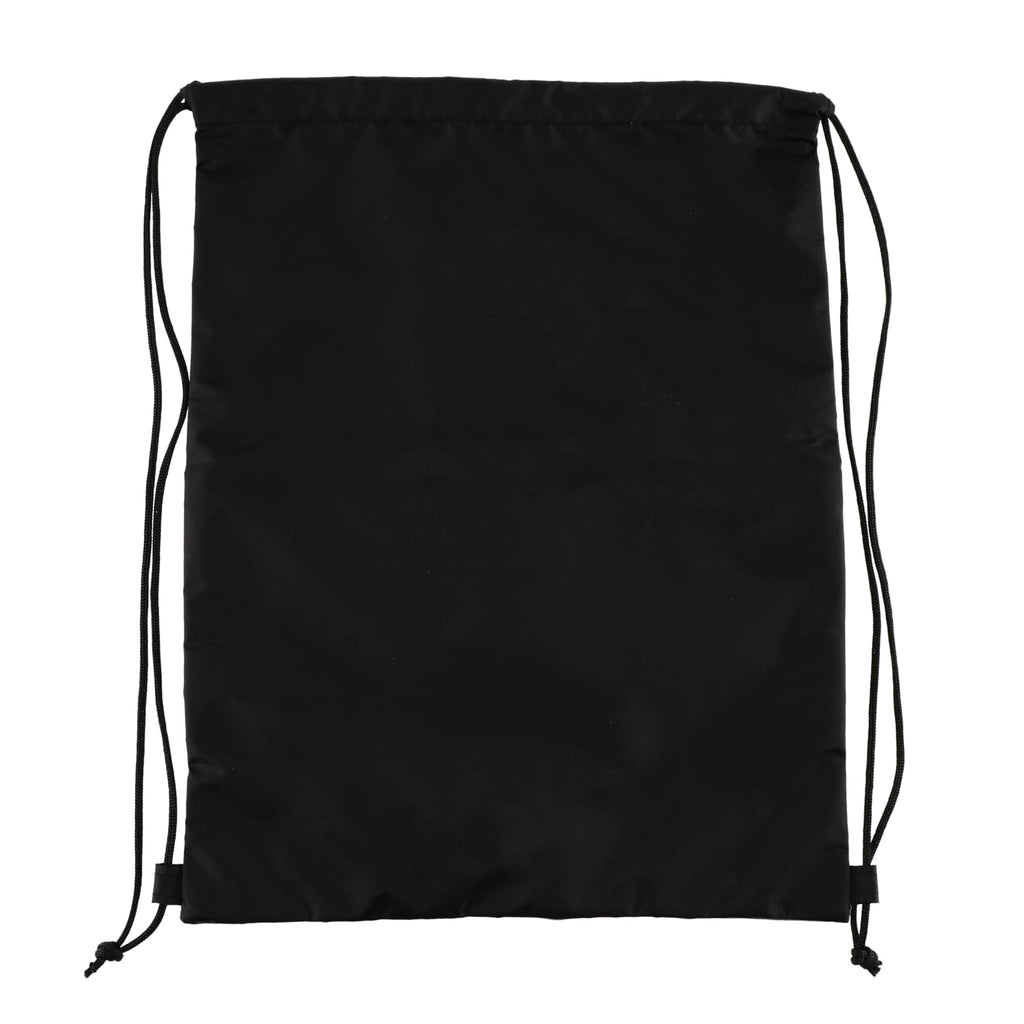 Graphite Recycled Drawstring Bag with Zip Pocket Full Color - Graphite - Back