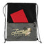 Graphite Recycled Drawstring Bag with Zip Pocket - Graphite - Front