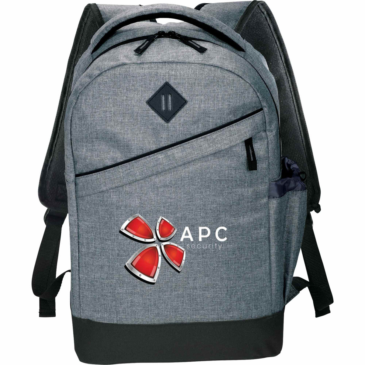 Graphite Slim Laptop Backpack, 15.6 Inch Embroidery - Charcoal - Front 2