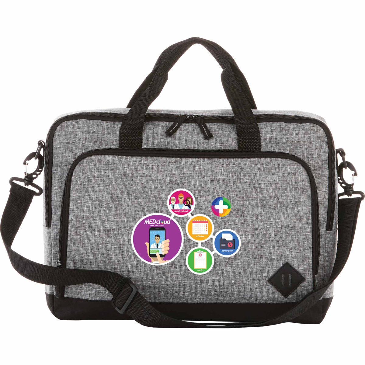 Graphite Top Loading Briefcase for 15 Inch Laptops Transfer - Graphite - Front 2