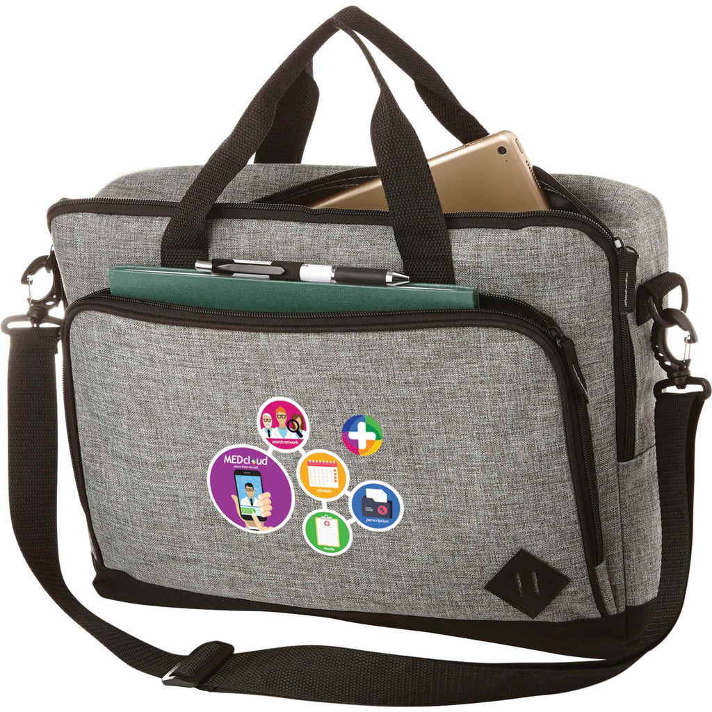 Graphite Top Loading Briefcase for 15 Inch Laptops Transfer - Graphite - Front