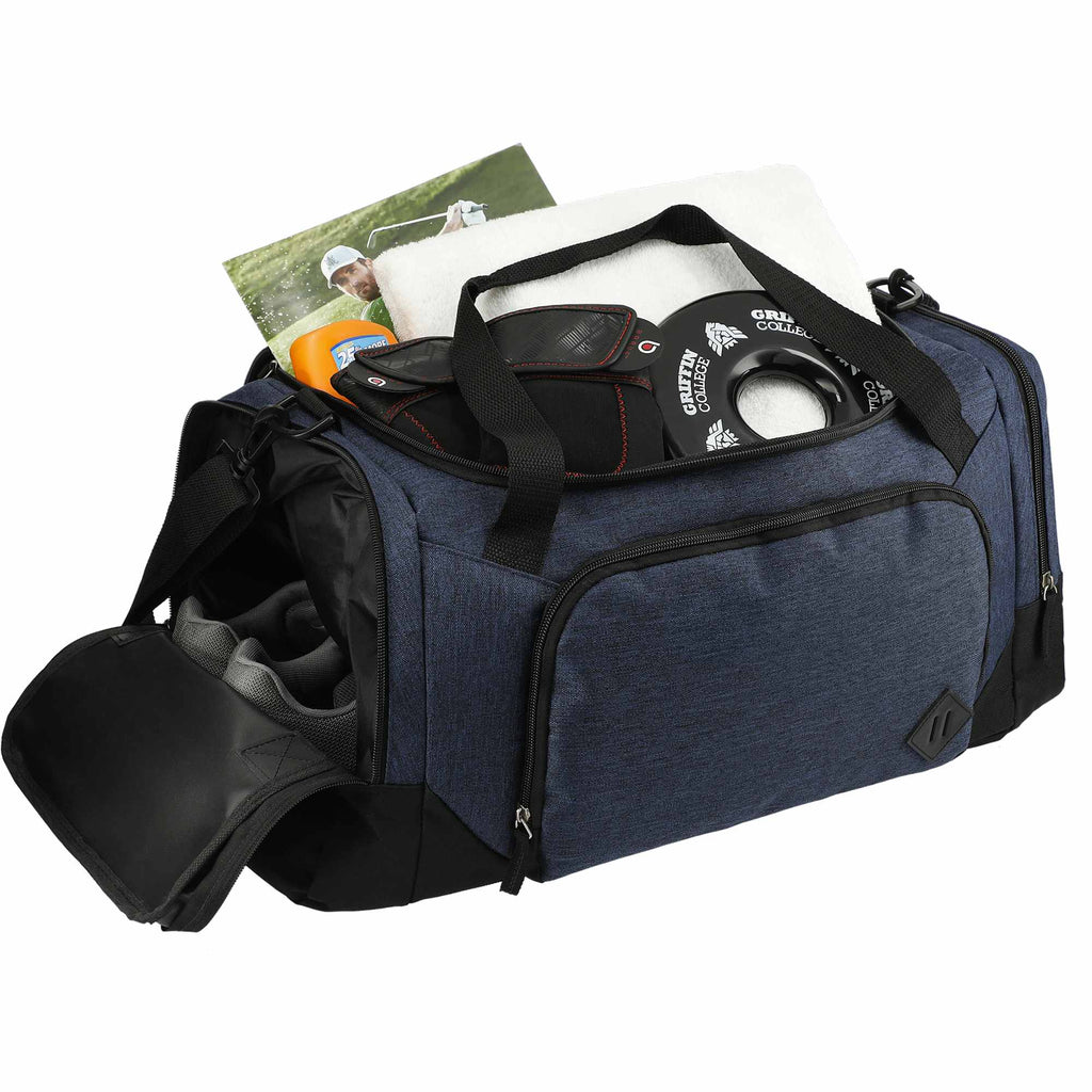 Graphite Weekender Duffel Bag with Shoe Pocket, 21 Inches Transfer - Navy - Propped 2