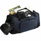 Graphite Weekender Duffel Bag with Shoe Pocket, 21 Inches Transfer - Navy - Propped 2