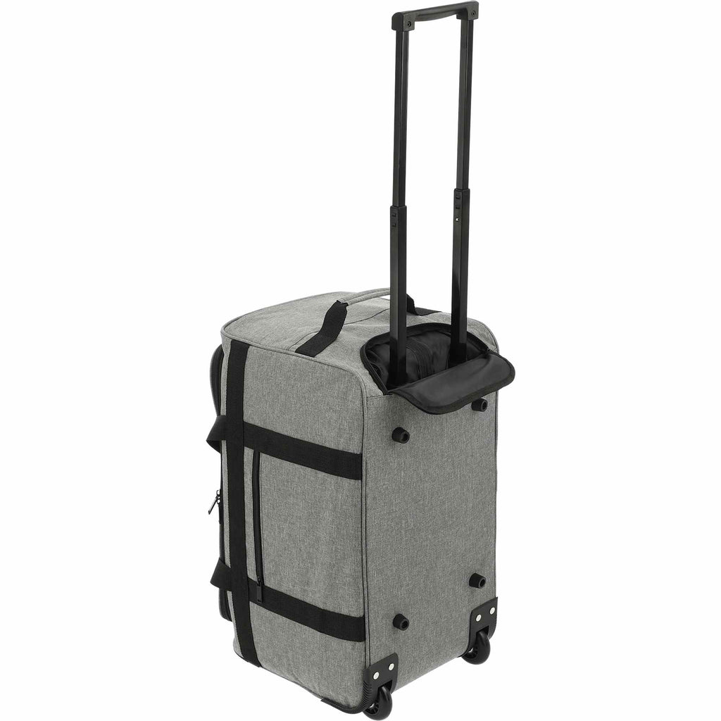 Graphite Wheeled Duffel Bag in Recycled PET Embroidery - Graphite - Left Angle 4