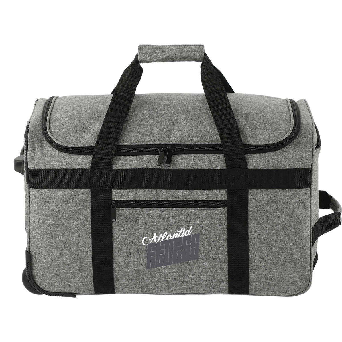 Graphite Wheeled Duffel Bag in Recycled PET Transfer - Graphite - Front