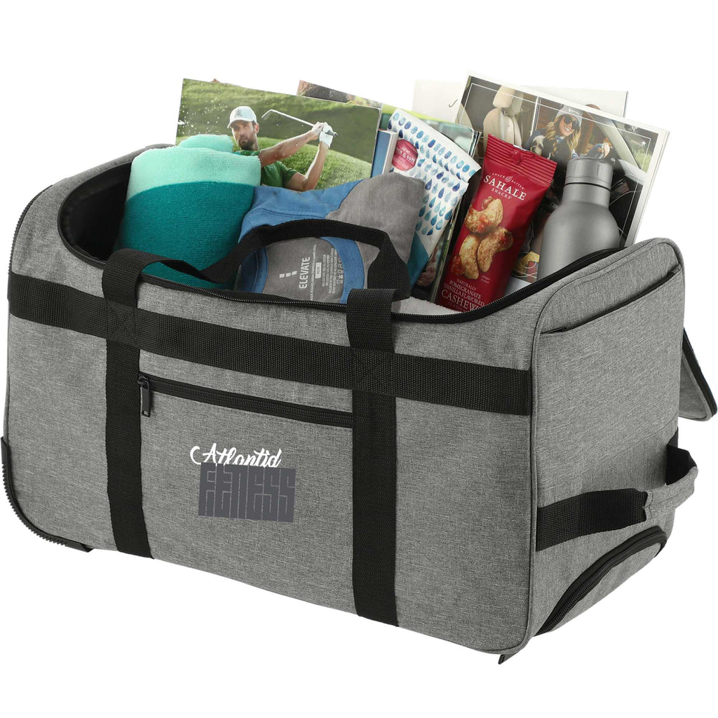 Graphite Wheeled Duffel Bag in Recycled PET Transfer - Graphite - Left Angle 2