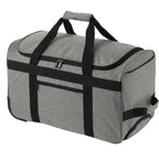 Graphite Wheeled Duffel Bag in Recycled PET Transfer - Graphite - Left Angle 3