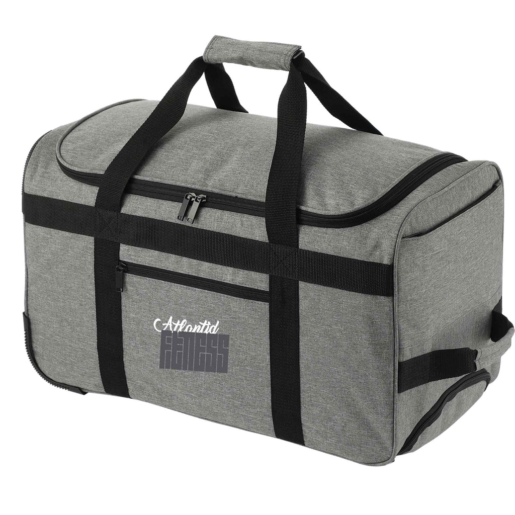 Graphite Wheeled Duffel Bag in Recycled PET Transfer - Graphite - Left Angle