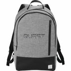 Grayley Laptop Backpack with Vertical Zip Pocket, 15 Inch Embroidery - Graphite - Front 2