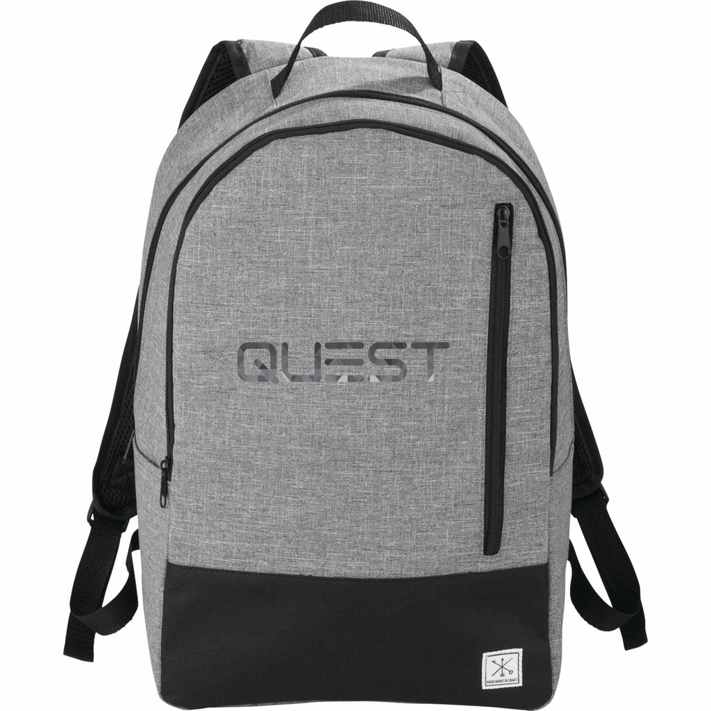Grayley Laptop Backpack with Vertical Zip Pocket, 15 Inch Transfer - Graphite - Front 2