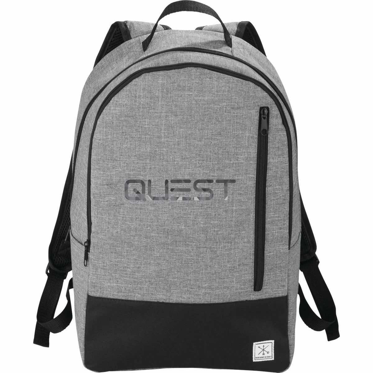 Grayley Laptop Backpack with Vertical Zip Pocket, 15 Inch Transfer - Graphite - Front 2