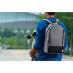 Grayley Laptop Backpack with Vertical Zip Pocket, 15 Inch Transfer - Graphite - On Model 2