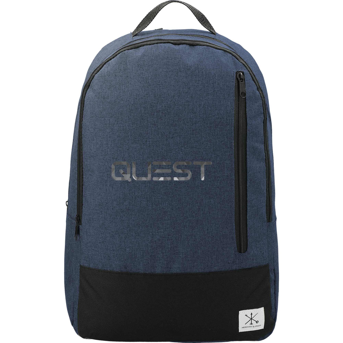 Grayley Laptop Backpack with Vertical Zip Pocket, 15 Inch Transfer - Navy - Front