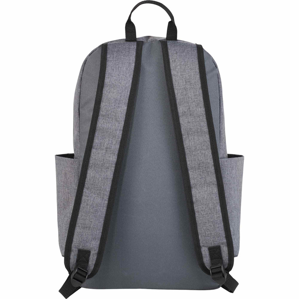 Grayson Laptop Backpack in 600D Polyester, 15 Inch Embroidery - Gray - Back