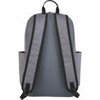 Grayson Laptop Backpack in 600D Polyester, 15 Inch Embroidery - Gray - Back