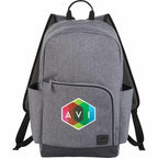 Grayson Laptop Backpack in 600D Polyester, 15 Inch Transfer - Gray - Front