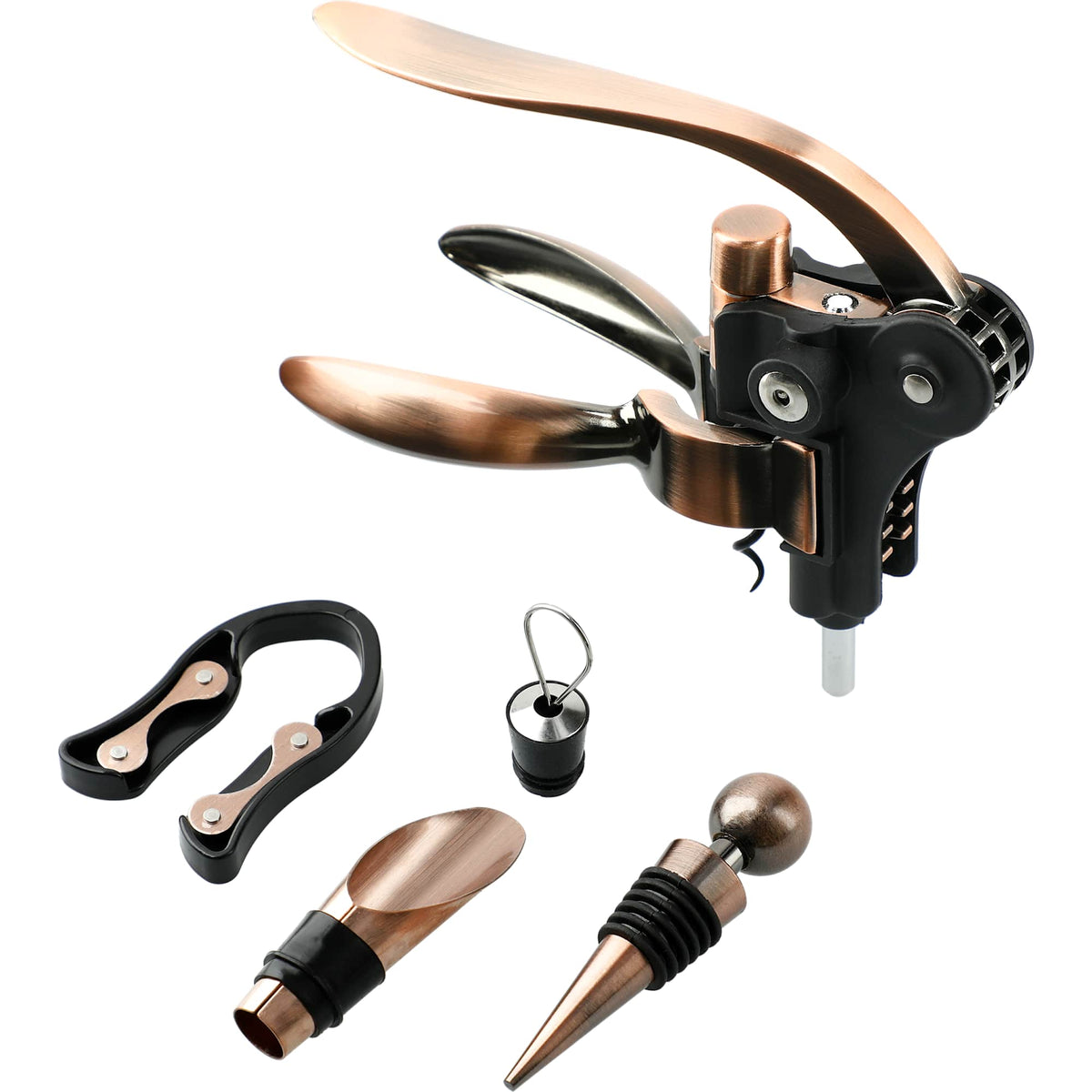 Graze Wine Tool Set in Acacia Wood Case, 5 Pieces - Wood - Left Angle