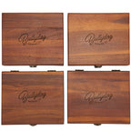 Graze Wine Tool Set in Acacia Wood Case, 5 Pieces - Wood - Top