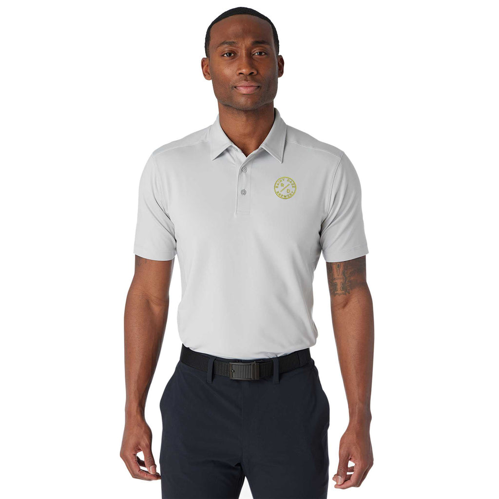 Greatness Wins Athletic Tech Polo for Men Laser Engraving - Ash Gray - Front 2