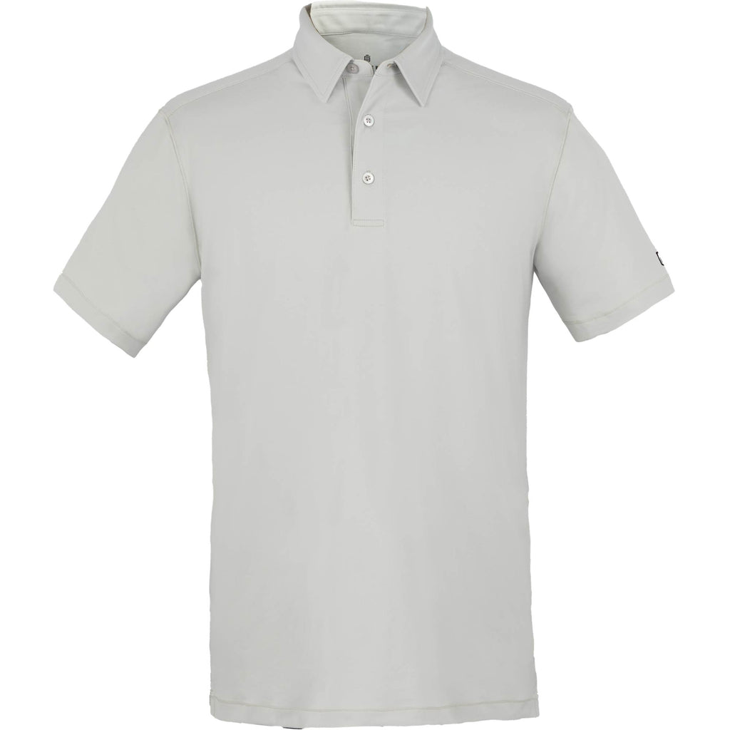 Greatness Wins Athletic Tech Polo for Men Laser Engraving - Ash Gray - Front
