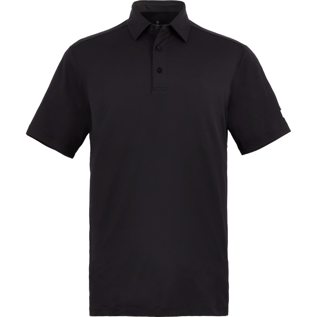 Greatness Wins Athletic Tech Polo for Men Laser Engraving - GW Black - Front