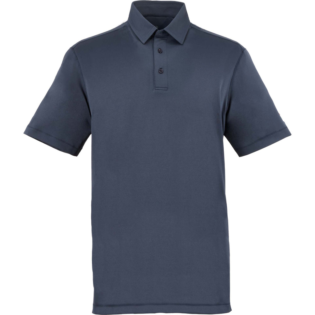 Greatness Wins Athletic Tech Polo for Men Laser Engraving - GW Navy - Front