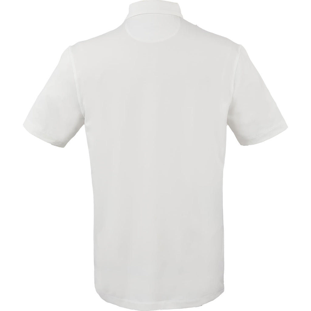Greatness Wins Athletic Tech Polo for Men Laser Engraving - GW White - Back