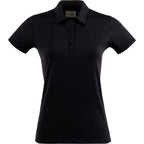 Greatness Wins Athletic Tech Polo for Women Laser Engraving - GW Black - Front