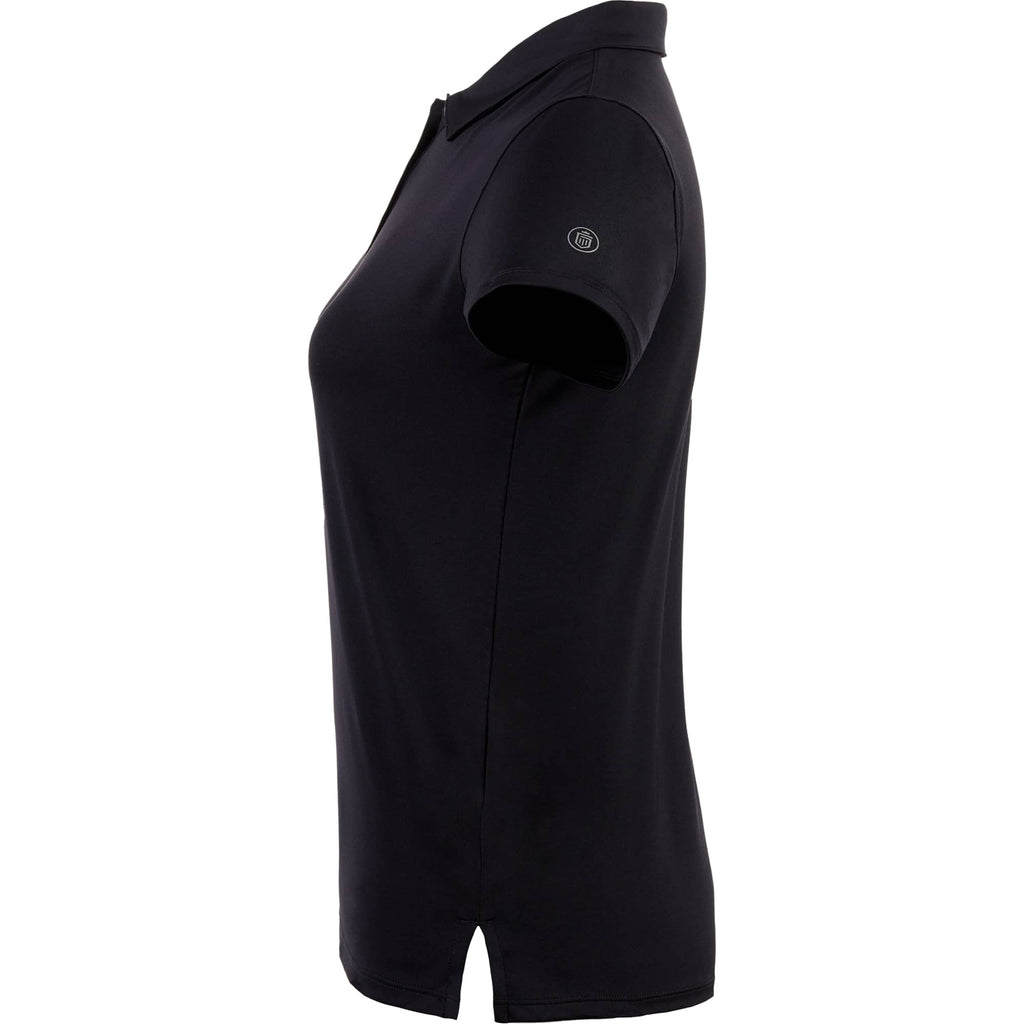 Greatness Wins Athletic Tech Polo for Women Laser Engraving - GW Black - Left Side