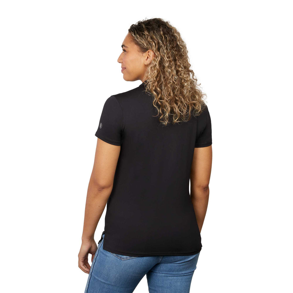Greatness Wins Athletic Tech Polo for Women Transfer - GW Black - Back On Model